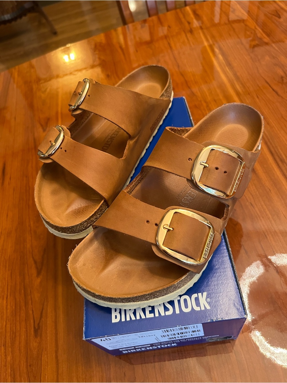 Birkenstock Arizona Big Buckle Oiled Leather Cognac Brown 39 Regular